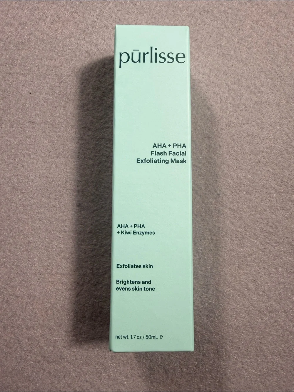 New PURLISSE BEAUTY AHA + PHA Flash Facial Exfoliating Face Mask Unopened in Box